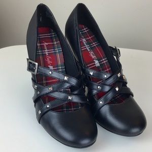 American Eagle Black Mary Jane Heels with Studs